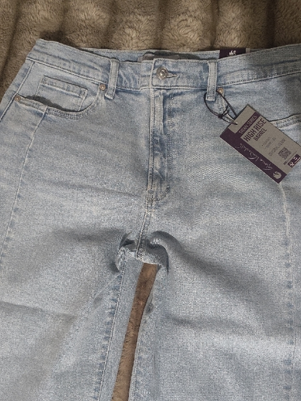 Light Blue Women’s Jeans - Classic High-Rise Wide Leg Size 12 - Picture 3 of 8
